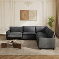 V-Shaped Power Recliner Cloud Couch Sectional, 5 Seater Modular Sectional Sofa by LovingAHome