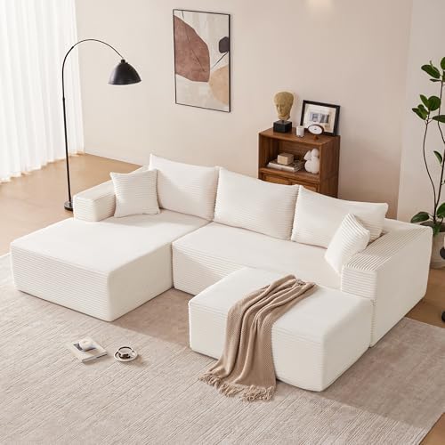 Mangodan 110” Cloud Sectional Couch, Modular Sectional Sofa - Image 2