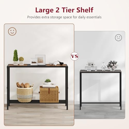 Tajsoon Console Table 41.8", 2 Tier Industrial Entryway Table - Image 4