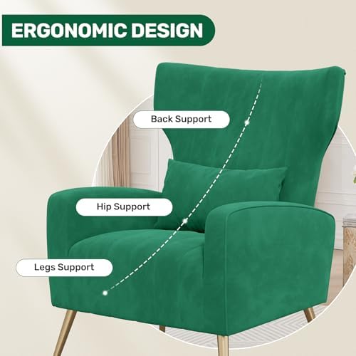 Nalupatio Velvet Accent Chairs Set of 2 Modern High Back Armchair Arm Chair - Image 5