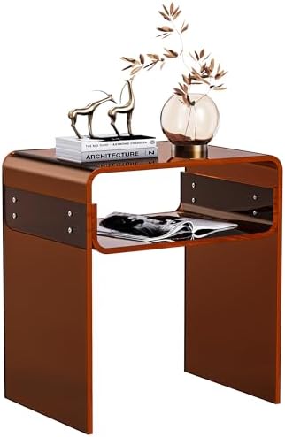 Clear Acrylic End Table 2-Tier Bedside Nightstand by SolaroundAcrylicFurniture