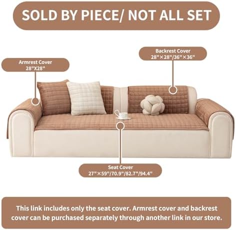 Velvet Sectional Couch Covers for Dogs, Dark Brown - Image 2