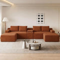 GNIXUU 140.6" Orange Boneless Cloud Sectional Couches by GNIXUU