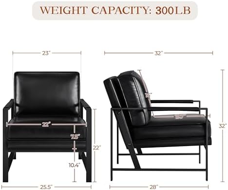 Yaheetech Mid-Century Modern Accent Chairs Set of 2 - Image 3