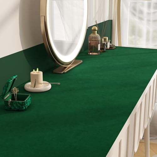 24x237 Green Wallpaper Peel and Stick Soft Fabric Felt Drawer Liner Self - Image 3