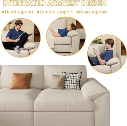 EASE MOOSE Sectional Couches for Living Room, U Shaped Modular Sofa - Image 6