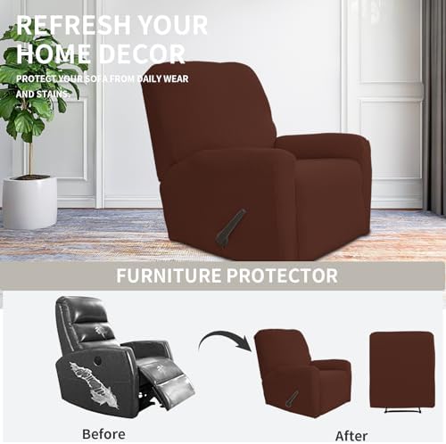 Easy-Going Stretch Recliner Chair Sofa Slipcover Washable Coffee - Image 3