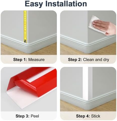 4PCS 45" White Metal Corner Protectors, Aluminum Self Adhesive Corner Guards - Image 4