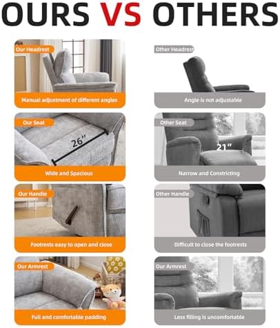 Oversized Glider Rocker Recliner, Chenille Rocking Nursery Chair - Image 5