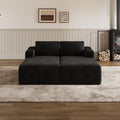 Novilla Modular Sectional Sofa Bed Boneless Couch, Corduroy Black by Novilla