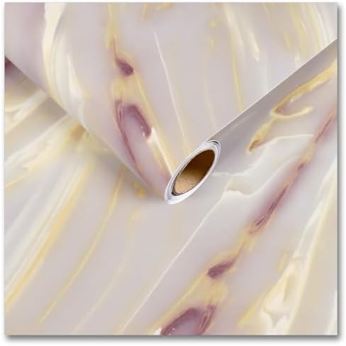 CRE8TIVE Matte Gold Pink Marble Contact Paper 12"x80" Liquid Marble Wallpaper by CRE8TIVE