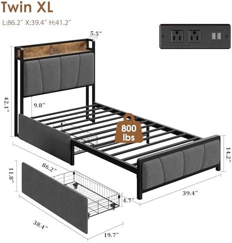 GAOMON Twin-XL Size Bed Frame - Image 2