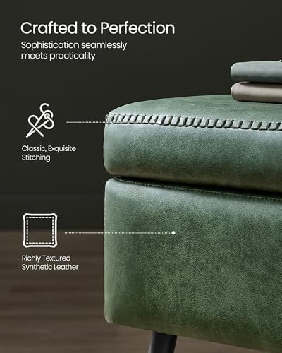 VASAGLE Storage Ottoman Bench, PU Leather, Steel Legs - Image 5