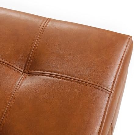 51 Inch Faux Leather Upholstered Ottoman - Image 7