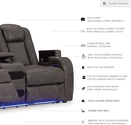 Signature Design by Ashley Power Reclining Loveseat - Image 4