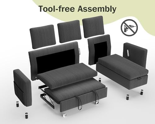 Vipbear 80" Sectional Sleeper Sofa Bed - Image 3