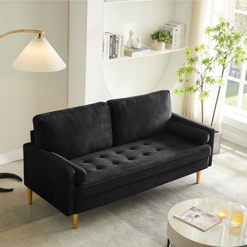 67" Velvet Loveseat Sofa Couch, Tufted Upholstered 2-Seater Couch - Image 5