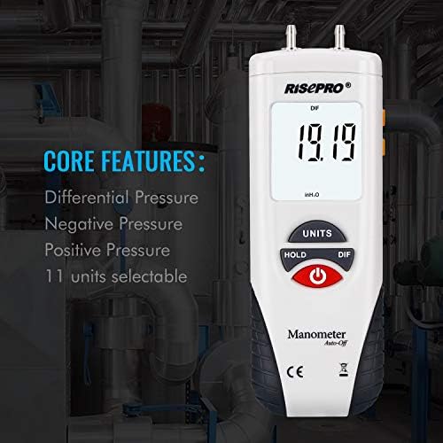 Manometer, RISEPRO® Digital Air Pressure Meter and Differential Pressure Gauge - Image 2