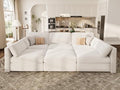 Oversized Modular Sectional Sleeper Sofa Bed Cloud Couches White by Kalafini