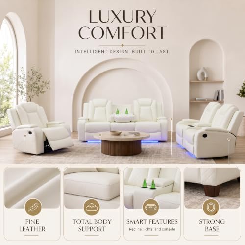 Power Reclining Leather Sofa Set – 2-Piece Home Theater Seating - Image 6