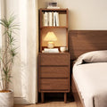 Solid Wood Bookshelf Nightstand Combo, Tall Nightstand by Unknown