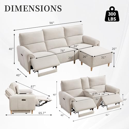 ANJ Power Recliner Sofa Cloud Couches - Image 2