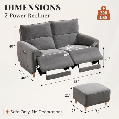 ANJ Power Recliner Sofa Cloud Couches - Image 2
