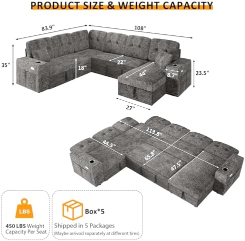 Modular Sectional Sleeper Sofa - Image 3