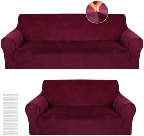 Peryiter 2 Pcs Couch and Loveseat Sofa Covers by Peryiter