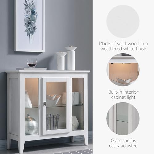 Leick Home Ryan Curio Cabinet, Weathered White - Image 4