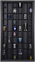 Gallery Solutions Black Shot Glass Display Case, 17 x 32 in. Wall Mount by GallerySolutions