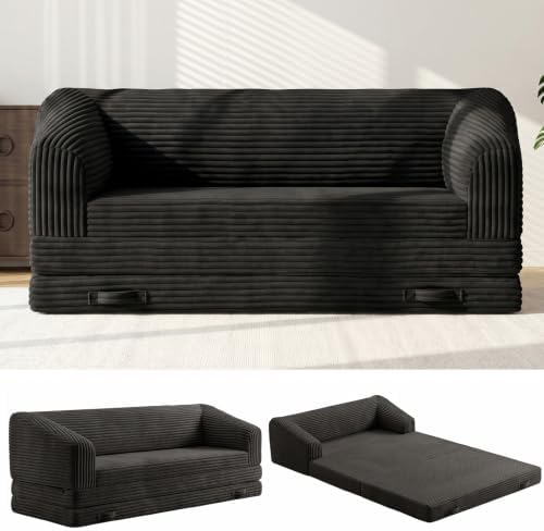 JUIKURY Folding Sofa Bed with Backrest, Boneless Fold Out Couch with Handle by Unknown
