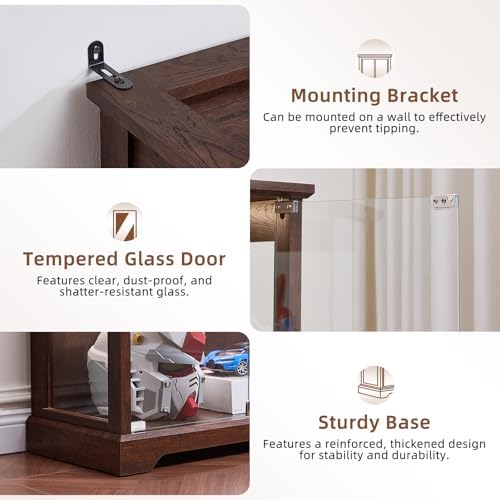 LELELINKY Farmhouse Glass Display Cabinet - Image 4