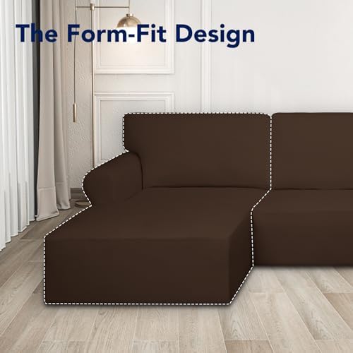 PureFit Stretch Sectional Couch Covers 2 pcs Non Slip L Shape Sofa Cover - Image 5
