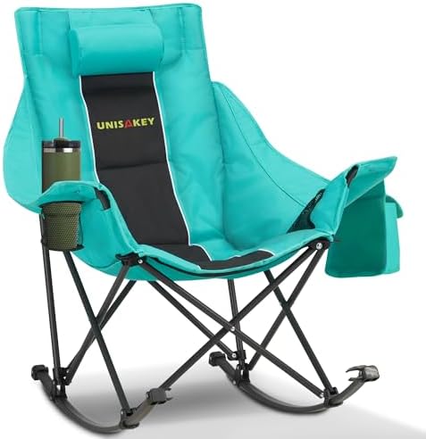 Unisakey Oversize Foldable Rocking Camping Chair300lbs Capacity by Unknown