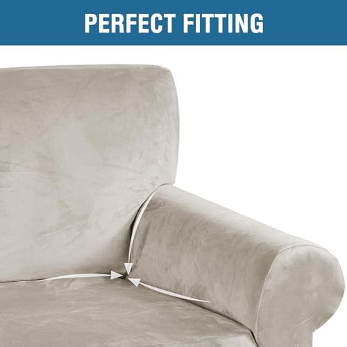 H.VERSAILTEX 1 Peice Stretch Velvet Sofa Covers - Image 4