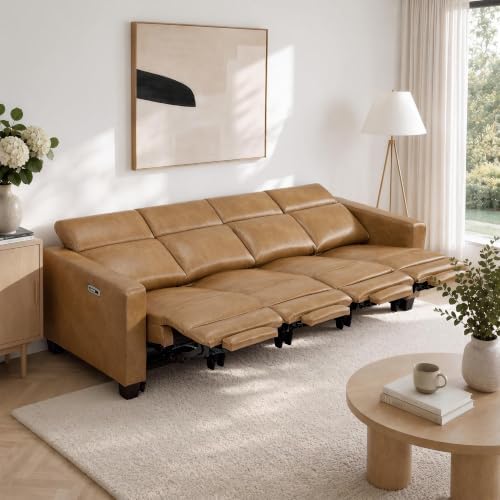 MCombo 109.4'' Zero Wall Hugger Power Recliner Sofa, HL198M4 Toast - Image 4