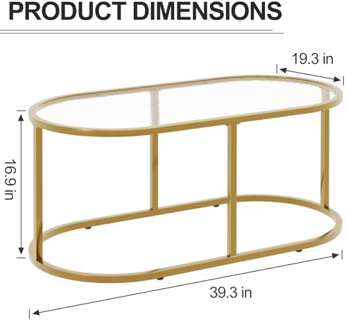 Coffee Table Gold Glass Coffee Table - Image 2