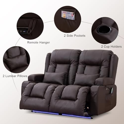 TUNYI Power Loveseat Recliner Sofa - Image 7