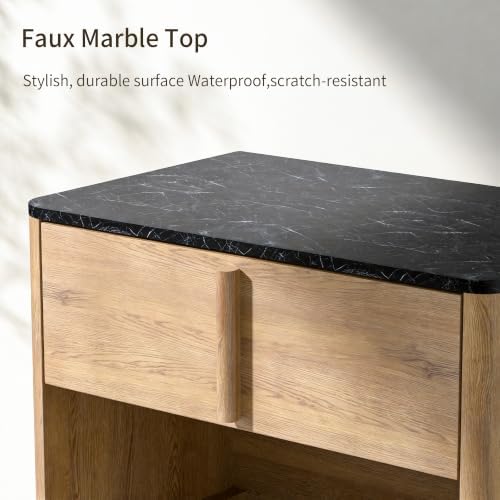 Nightstand Set of 2, Modern Curved End Tables - Image 4