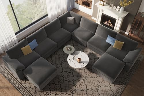 EASE MOOSE Oversized Sectional Sofa, U Shaped Deep Modular Cloud Couch - Image 4
