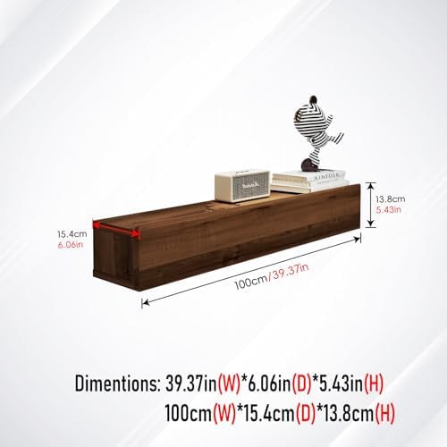 Floating Solid Wood Console Table, Modern Couch Shelves Small Entry Way Tables - Image 2