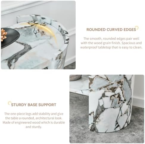 52.5" Faux Marble Sofa Table - Image 6