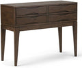 SIMPLIHOME Harper 40" Wide Solid Wood 4-Drawer Console Table in Walnut by SimpliHome