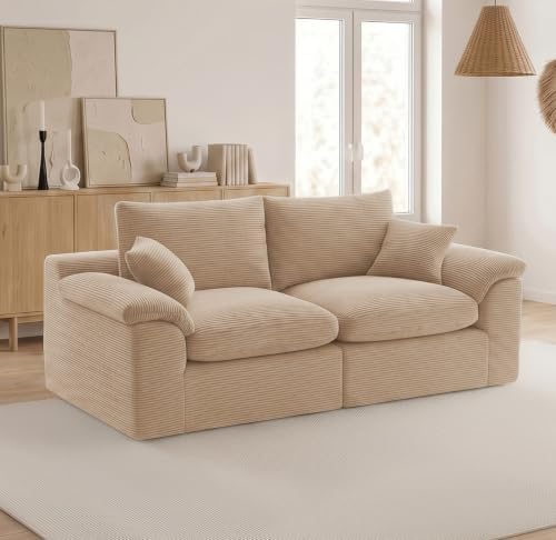 78" Loveseat Sofa, Small Boneless Couch by Unknown