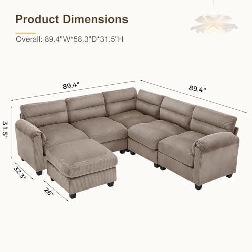 HAOMARKETS 90" Modular Sectional Sofa Couch - Image 2