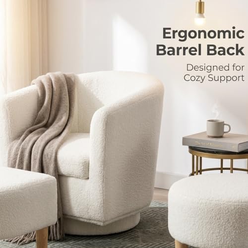 DAZONE White Swivel Accent Chair - Image 5