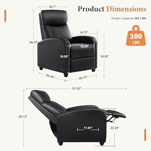 OLIXIS Recliner Chair, Reclining Sofa Chair - Image 2