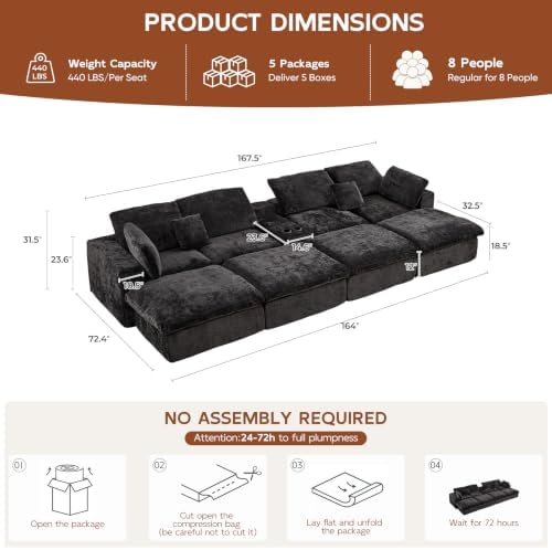 167.5" Oversized Boneless Sleeper Couch - Image 2