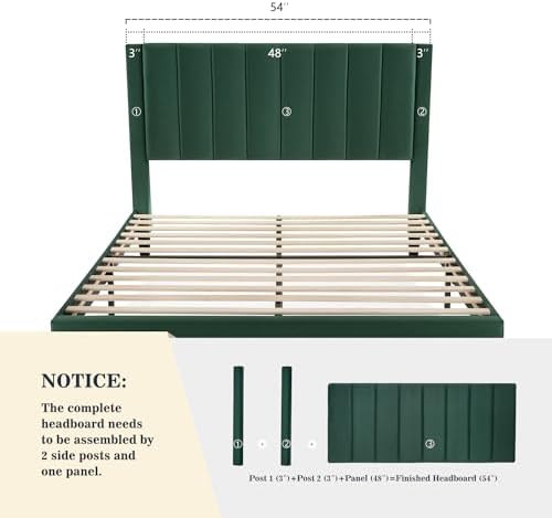Allewie Full Bed Frame/Velvet Upholstered Bed Frame - Image 4